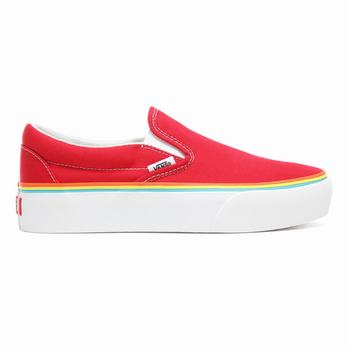 Vans Rainbow Foxing Classic Slip-On - Naisten Platform kengät - Monivärinen Ruskea Punainen/Valkoine